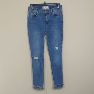 Free People Fringe Hem Skinny Jeans Women's Size 27